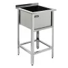 Ванна моечная односекционная сварная с бортом КОБОР ВМСБ/1-63/63/430